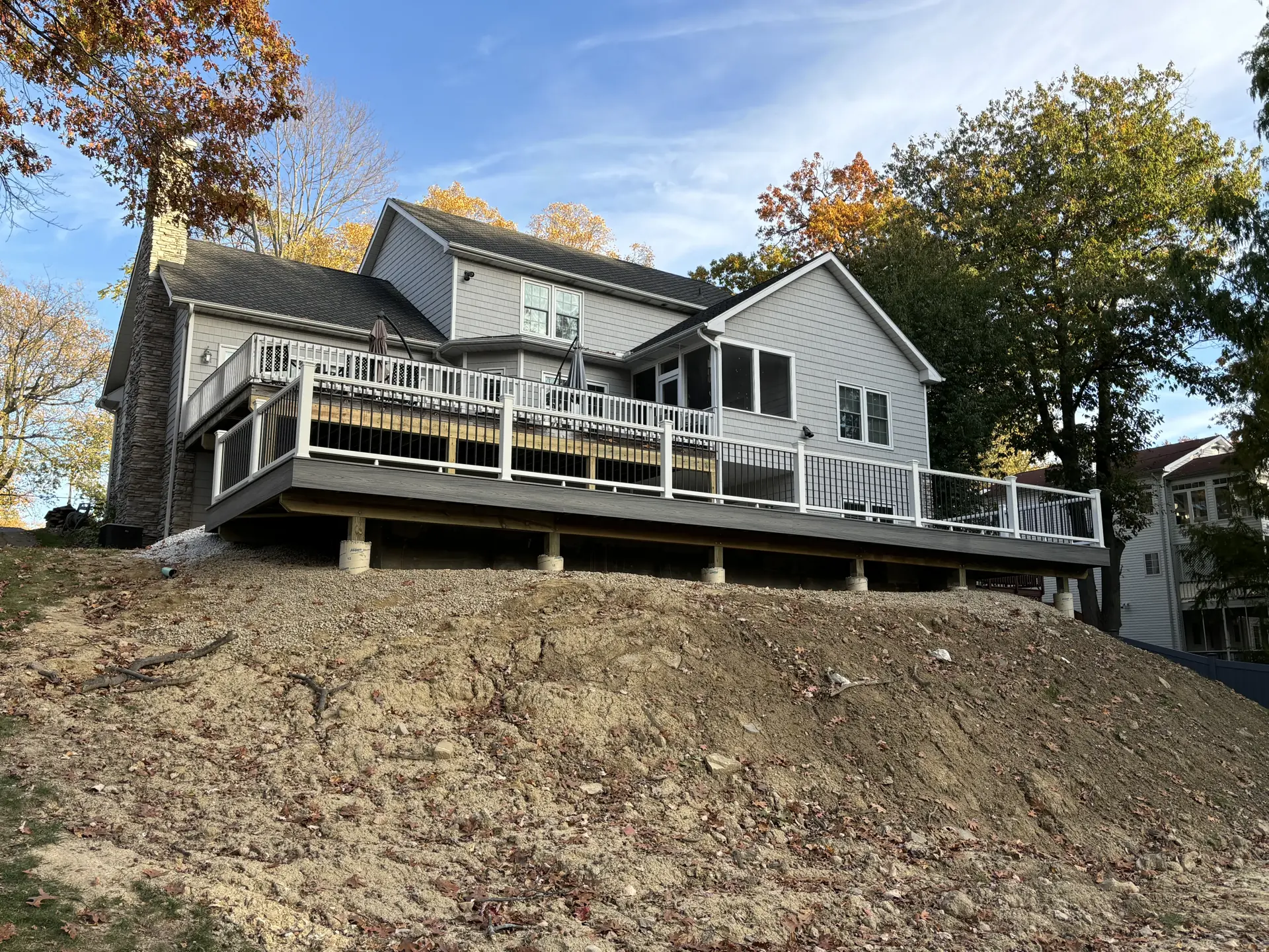 Finished deck and house rear view